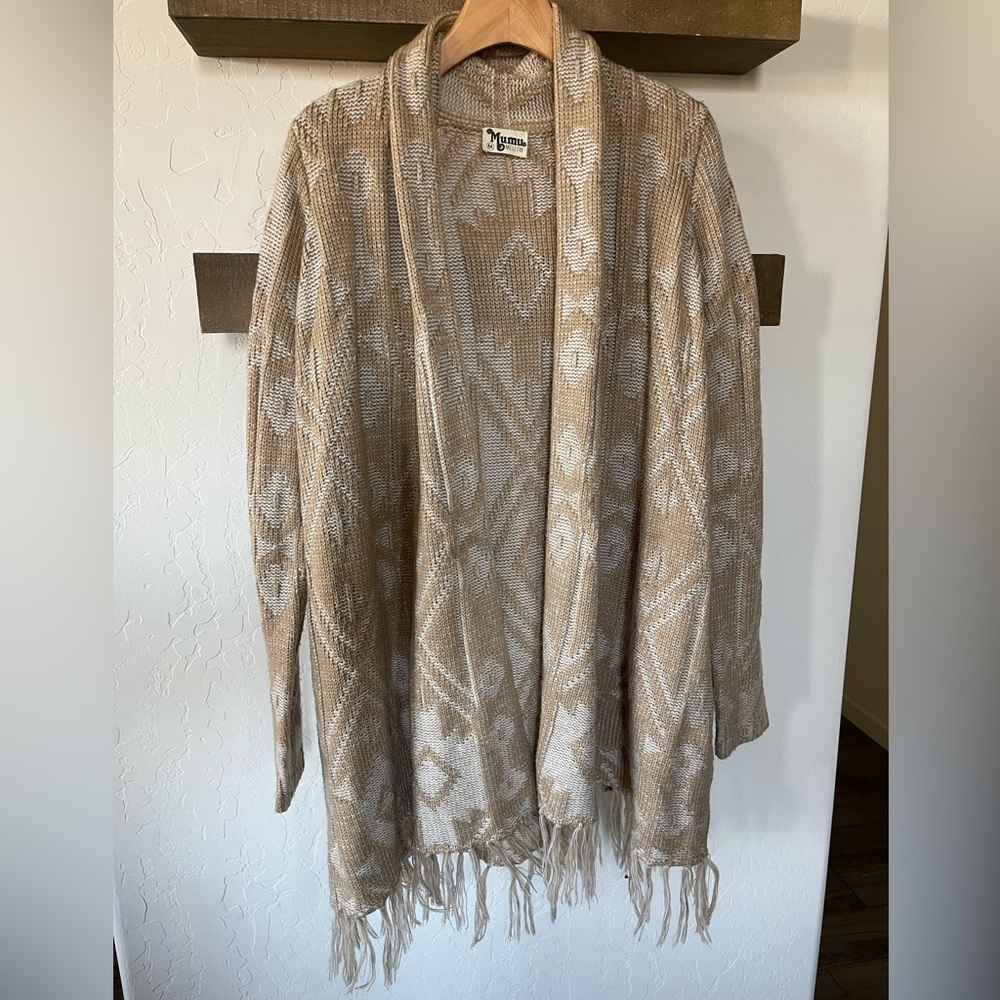 Mumu| Aztec Boho Print, Open Front Knit Cardiganl… - image 7